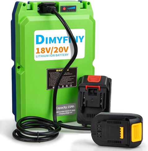 20v 15ah/20ah/30ah/40ah بطارية الليثيوم لأدوات الطاقة DeWalt & Makita ، مع الشاحن ، حماية BMS ، متوافقة مع DCB200 DCB201 DCW203 DCB207 DCB206 ، بطارية بديلة طويلة الأمد سعة طويلة السعة in Kuwait