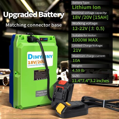 20v 15ah/20ah/30ah/40ah بطارية الليثيوم لأدوات الطاقة DeWalt & Makita ، مع الشاحن ، حماية BMS ، متوافقة مع DCB200 DCB201 DCW203 DCB207 DCB206 ، بطارية بديلة طويلة الأمد سعة طويلة السعة in Kuwait