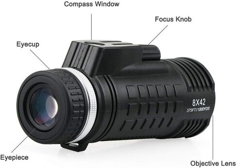 8x42 تلسكوب أحادي البوابات بنيت Rangefinder بالكامل مناظير BAK4 مقاومة للماء in Kuwait