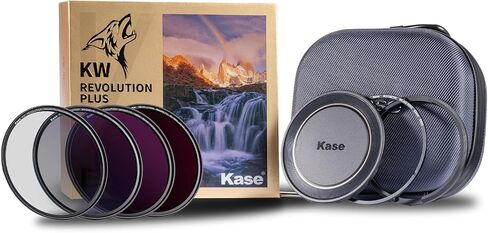 Kase 49mm Wolverine Revolution Plus Master Magnetic Filters Kit Includes CPL ND8 ND64 ND1000 Lens Cap & Filter Bag, Shockproof Tempered Optical Glass & Color Coded Rings in Saudi Arabia