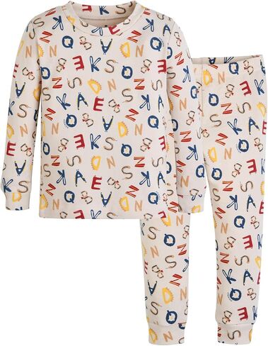 moimoln Sibling Matching 6M-8Y Soft Warm Cotton Modal Character Long Sleeve Snug-Fit Pajama Long Sleeve Sleepwear Daily in Kuwait