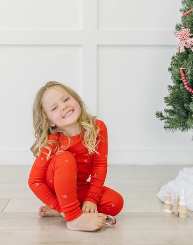 moimoln Sibling Matching 6M-8Y Soft Warm Cotton Modal Character Long Sleeve Snug-Fit Pajama Long Sleeve Sleepwear Daily in Kuwait