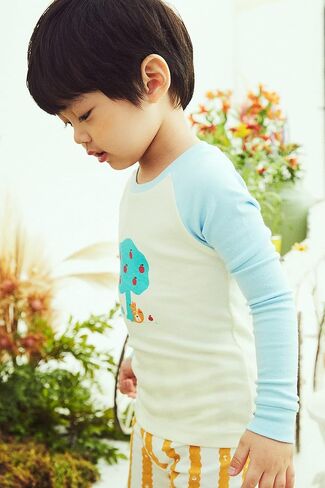 moimoln Sibling Matching 6M-8Y Soft Warm Cotton Modal Character Long Sleeve Snug-Fit Pajama Long Sleeve Sleepwear Daily in Kuwait