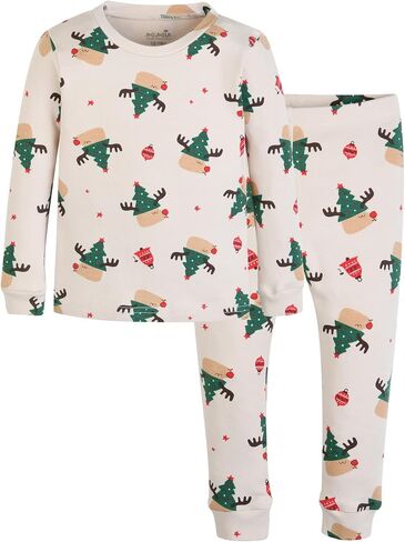 moimoln Sibling Matching 6M-8Y Soft Warm Cotton Modal Character Long Sleeve Snug-Fit Pajama Long Sleeve Sleepwear Daily in Kuwait