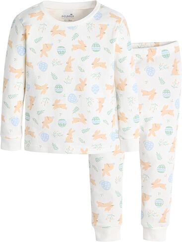 moimoln Sibling Matching 6M-8Y Soft Warm Cotton Modal Character Long Sleeve Snug-Fit Pajama Long Sleeve Sleepwear Daily in Kuwait