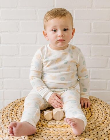 moimoln Sibling Matching 6M-8Y Soft Warm Cotton Modal Character Long Sleeve Snug-Fit Pajama Long Sleeve Sleepwear Daily in Kuwait