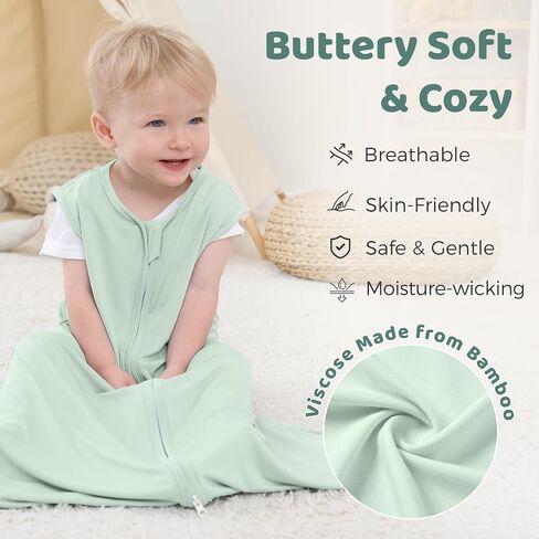 Viscose Made From Bamboo Baby Sleep Sack 0.5 Tog Wearable Blanket, Super Soft Sleeping Bag for Babies in Saudi Arabia