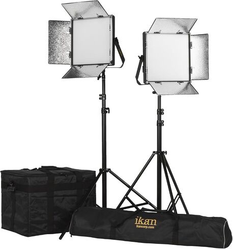 Ikan Lyra Daylight 5600K Soft Panel (1) 1 x 1 Studio & Field LED Light, Bran Doors Included (LW10) - Black in Saudi Arabia