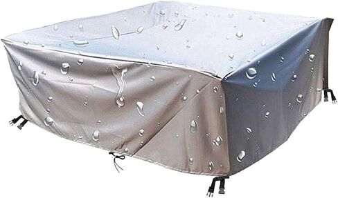 Garden Furniture Cover Upgraded 420D Durable Oxford Cloth Rectangular Table Cover Suitable for Wicker Cube Chair Sofa Outdoor Furniture Protective Cover(218 * 218 * 30cm) in Kuwait