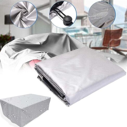Garden Furniture Cover Upgraded 420D Durable Oxford Cloth Rectangular Table Cover Suitable for Wicker Cube Chair Sofa Outdoor Furniture Protective Cover(218 * 218 * 30cm) in Kuwait