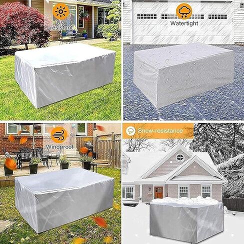 Garden Furniture Cover Upgraded 420D Durable Oxford Cloth Rectangular Table Cover Suitable for Wicker Cube Chair Sofa Outdoor Furniture Protective Cover(218 * 218 * 30cm) in Kuwait