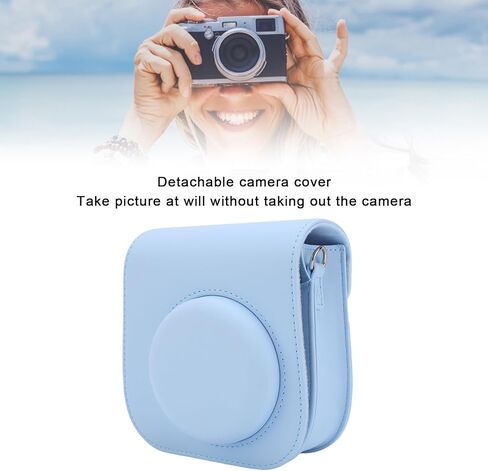 Zopsc camera camera came for mini12/mini11 ، حقيبة تخزين جلدية بو مع إغلاق مغناطيسي وحزام كتف قابل للتعديل ، حقيبة crossbody للفيلم (الأرجواني) in Kuwait
