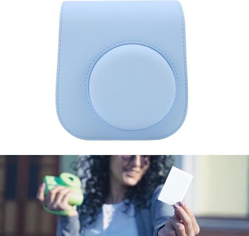 Zopsc camera camera came for mini12/mini11 ، حقيبة تخزين جلدية بو مع إغلاق مغناطيسي وحزام كتف قابل للتعديل ، حقيبة crossbody للفيلم (الأرجواني) in Kuwait
