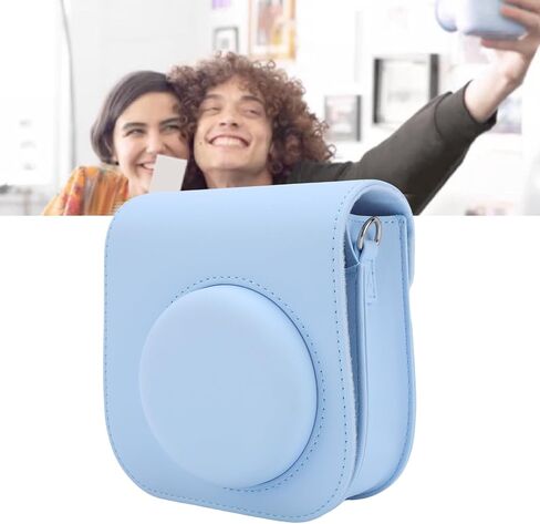 Zopsc camera camera came for mini12/mini11 ، حقيبة تخزين جلدية بو مع إغلاق مغناطيسي وحزام كتف قابل للتعديل ، حقيبة crossbody للفيلم (الأرجواني) in Kuwait