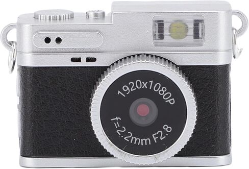 Heayzoki Mini Keychain Camera, 1080P 2MP Retro Digital Camera with 0.96in Color Screen, 32GB Memory Card, 4 Filters and LED Flash, Portable for Travel Study Recording (Black) in Saudi Arabia