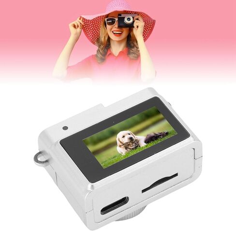 Mini Keychain Camera, Retro Keychain Camera with 32GB Memory Card, 1080P 2MP 0.96in Color Screen 4 Filters and LED Flash for Travel Vlog Night Shots (Black) in Saudi Arabia