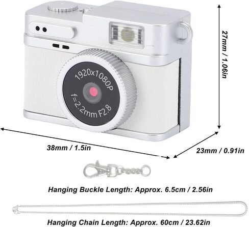 Mini Keychain Camera, Retro Keychain Camera with 32GB Memory Card, 1080P 2MP 0.96in Color Screen 4 Filters and LED Flash for Travel Vlog Night Shots (Black) in Saudi Arabia