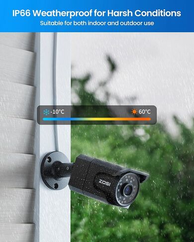 Zosi 2Pack 4K 8MP Camera Poe IP Bullet مع كابل إيثرنت 100 قدم ، مع الصوت ، اكتشاف الإنسان ، رؤية ليلية 100 قدم ، عدسة 4.0 مم ، زاوية عرض 110 درجة ، IP66 مقاومة للعوامل الجوية (اعمل فقط مع 4K PO لدينا in Kuwait