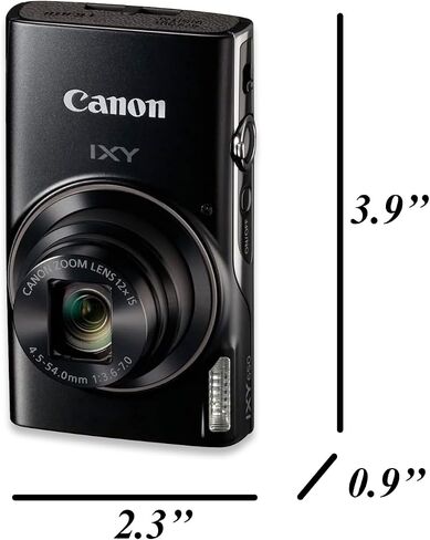 Canon Powershot IXY 650 / ELPH 360 20.2MP Point and Shoot Digital Camera (Black) w/ 6.5’’ Tripod, Extra Battery, Case and 64 GB Memory (Renewed) in Saudi Arabia