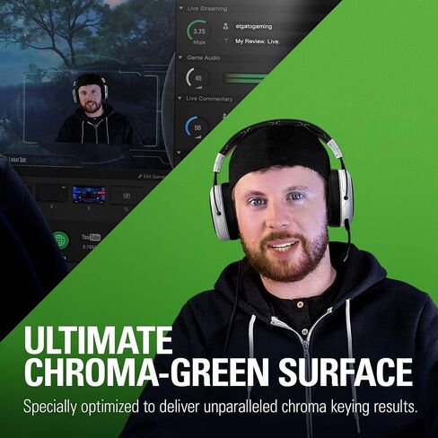 Elgato Green Screen - Collapsible Chroma Key Backdrop, Wrinkle-Resistant Fabric (Renewed) in Saudi Arabia