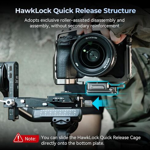 SMALLRIG Quick Release Plate for Arca, for DJI RS 4/RS 4 Pro/RS3/RS 3 Pro/RS 3 mini/RS 2/RSC 2, HawkLock H38 Quick Release Mount Plate Kit, Anti-Drop & Anti-Deflection (Not for RS 4 Mini) in Saudi Arabia