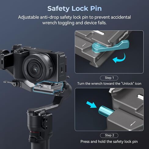 SMALLRIG Quick Release Plate for Arca, for DJI RS 4/RS 4 Pro/RS3/RS 3 Pro/RS 3 mini/RS 2/RSC 2, HawkLock H38 Quick Release Mount Plate Kit, Anti-Drop & Anti-Deflection (Not for RS 4 Mini) in Saudi Arabia
