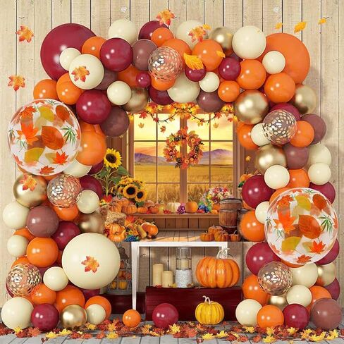 Fall Window Backdrop for Photography Autumn Pumpkin Maple Leaf Sunflower Background for Autumn Birthday Baby Shower Thanksgiving Party Banner Photo Booth Props (7x5FT（210x150cm）) in Saudi Arabia