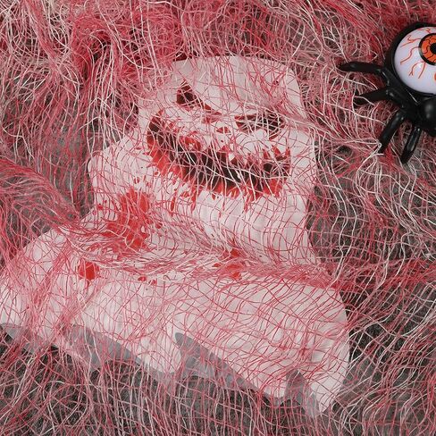 1 PC Red Bloody Halloween Creepy Cloteby ، 71 "× 30" منزل مسكون زخرفة شاش زاحف ، قماش عصبي معلق ديكور عيد الهالوين لطفر في الهواء الطلق جدار الجدار الرعب لوازم الحفلات تحت عنوان الحفلات in Saudi Arabia