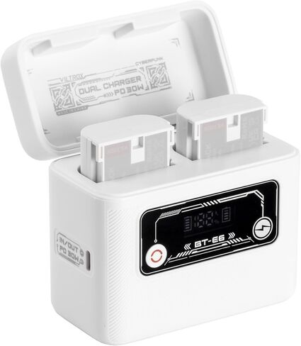 حالة شاحن بطارية الكاميرا المزدوجة Viltrox BT-E6 مع بطارية مدمجة 7.4 فولت / 5.5AH ، متوافقة مع Canon LP-E6n in Saudi Arabia