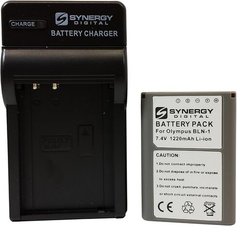 SDBLN1C Lithium-ion Ultra عالية السعة (1220mAh 7.4V) بطارية قابلة لإعادة الشحن ومجموعة الشاحن-استبدال بطارية Olympus BLN-1 والشاحن in Saudi Arabia