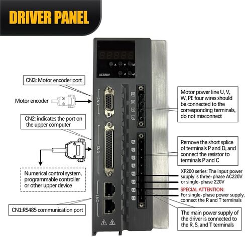 110SG M06030 220V 1.8KW 6NM 3000RPM NEMA42 AC Servo Motor Kit مع برنامج تشغيل XP200 DRIVER 2500LIN in Saudi Arabia