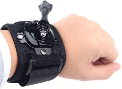 Camera Camera 360 ° دوار حزام معصم متوافق مع Go Pro Hero ، DJI ، SJC AM ، YI | تعمل معصم الكاميرا القابلة للتعديل | تصوير POV خالية من اليدين للرياضة والمغامرات الخارج in Saudi Arabia