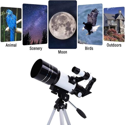 Telescope for Astronomy Kids Adults Beginners,70Mm Aperture 300Mm Astronomical Refractor Telescope with Tripod/Mult - -Coated Optics/Finder Scope for Adults Kids Double The Comfort in Saudi Arabia