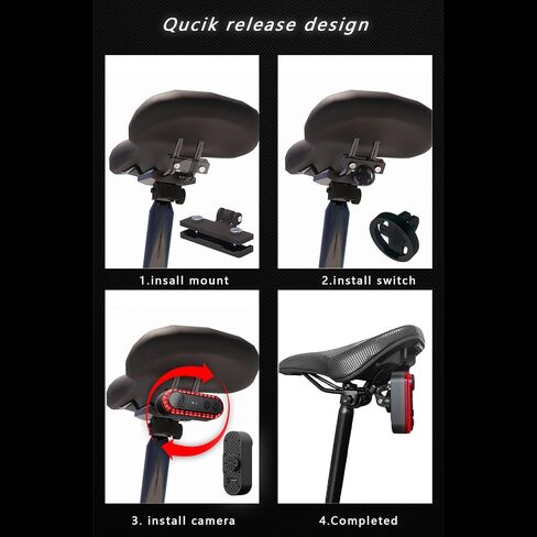Bike Camera, 1080P 150° Wide Angle Night Recording Safe Cycling, APP for Real time Monitoring in Kuwait