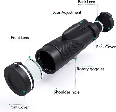 Waterproof Monocular Telescope for Adults - 12 * 50 Binoculars with Smartphone Adapter and Tripod for Bird Watching and Outdoor Adventures in Saudi Arabia