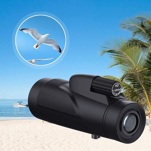 Waterproof Monocular Telescope for Adults - 12 * 50 Binoculars with Smartphone Adapter and Tripod for Bird Watching and Outdoor Adventures in Saudi Arabia