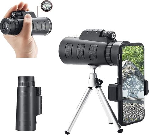 Super Teapto Zoom Monocular Telescope مقاومة للماء رؤية ليلية مقاومة للضباب أحادي اللون مع حامل الهواتف الذكية وترايبود مثالي لمشاهدة تسلق الجبال المشي لمسافات طويلة in Kuwait