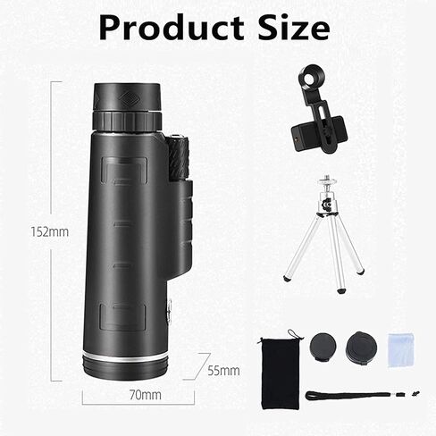 Super Teapto Zoom Monocular Telescope مقاومة للماء رؤية ليلية مقاومة للضباب أحادي اللون مع حامل الهواتف الذكية وترايبود مثالي لمشاهدة تسلق الجبال المشي لمسافات طويلة in Kuwait