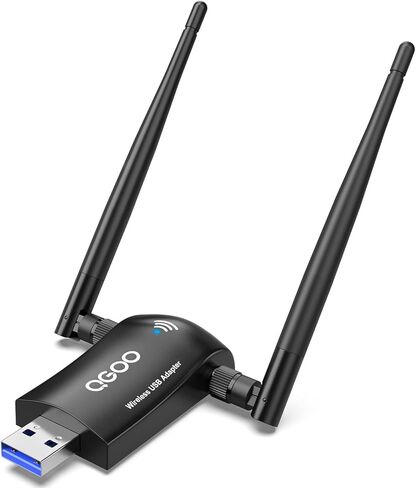 محول WiFi 6 للكمبيوتر المكتبي، AX1800 USB 3.0 WiFi Dongle ثنائي النطاق 5 جيجا هرتز/2.4 جيجا هرتز هوائيات مزدوجة 5dBi عالية الكسب 802.11ax MU-MIMO محول الشبكة اللاسلكية للكمبيوتر المحمول يدعم Windows 11/10/8/7 in Kuwait