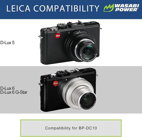 Wasabi Power Battery (2-Pack) and Charger for Leica BP-DC10, BP-DC10-E, BP-DC10-U and Leica D-Lux 5, D-Lux 6, D-Lux 6 G-Star in Saudi Arabia