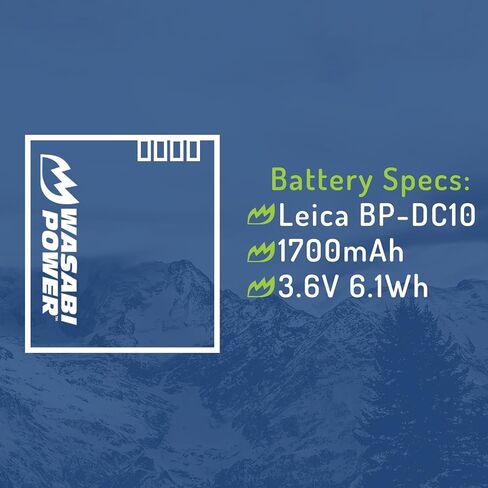 Wasabi Power Battery (2-Pack) and Charger for Leica BP-DC10, BP-DC10-E, BP-DC10-U and Leica D-Lux 5, D-Lux 6, D-Lux 6 G-Star in Saudi Arabia