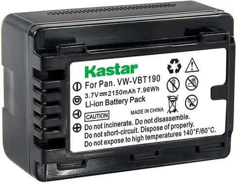 kastar 4-pack بطارية VW-VBT190 استبدال Panasonic HC-VX870 ، HC-VX870K ، HC-VX870GK ، HC-VX870MGK ، HC-VX870MGK ، HC-VX980GK ، HC-VX980M ، HC-W570M ، HC-W570GK كاميرا in Saudi Arabia