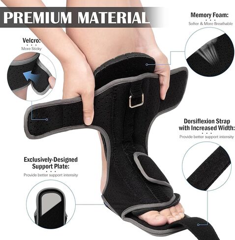 Plantar Fasciitis Night Splint: WXY Foot Brace with Support Plate | Dorsal Night Splint for Plantar Fasciitis Women Men | Plantar Fasciitis Relief Achilles Tendonitis Foot Drop Heel Pain Black-Blue in Saudi Arabia