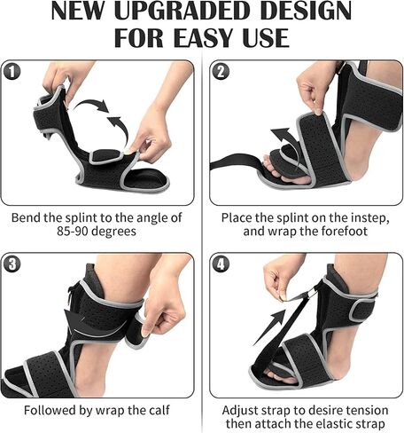 Plantar Fasciitis Night Splint: WXY Foot Brace with Support Plate | Dorsal Night Splint for Plantar Fasciitis Women Men | Plantar Fasciitis Relief Achilles Tendonitis Foot Drop Heel Pain Black-Blue in Saudi Arabia
