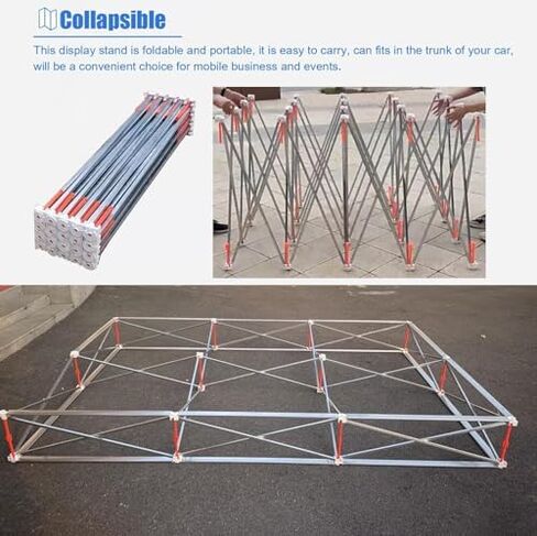 توتر النسيج عرض Backdrop Banner Stand ، إطار كشك منبثقة محمولة لمعرض المعرض التجاري ، معرض معرض المقصور من الورق المقاومة للاستخدام (3x2m (9.8x6.6ft)) in Kuwait