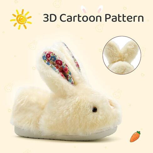Toddler Slippers Boy and Girl Bunny Slippers Plush Cute Non-Slip Warm Winter Shoes, Suitable for indoor and outdoor Kids Slippers in Kuwait