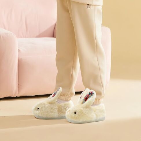 Toddler Slippers Boy and Girl Bunny Slippers Plush Cute Non-Slip Warm Winter Shoes, Suitable for indoor and outdoor Kids Slippers in Kuwait