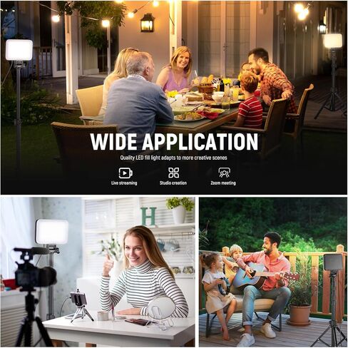 NEEWER Basics 2 Pack BP66 LED Video Light Panel Lighting Kit & HM02-D 29" Half Moon Nail Lamp, Bi Color Dimmable Studio Lights with Tripod Stands & Filters for Video Recording Streaming Photography in Saudi Arabia