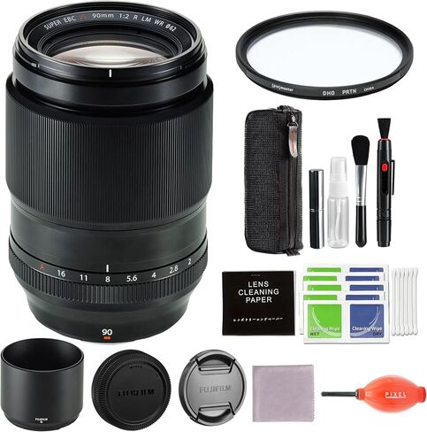 Fujifilm XF 90mm F2 R LM WR BUNDLE BUNDLE مع Pixel Advanced Accessories Pixel Blower ، Pixel Cleaning Kit & More | Fujifilm F2 R LM WR in Saudi Arabia