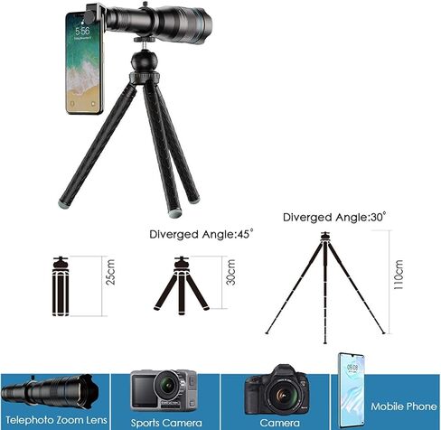 ترايبود ترايبود وحقيبة تخزين لمشاهدة الطيور // التخييم 60X تكبير التكبير أحادي الصب in Kuwait